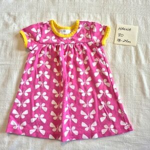 Hanna Andersson girls size 80 or 18-24 months butterfly print play dress EUC